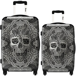 iKase Bohemian Art 2-piece Hardside Spinner Luggage Set