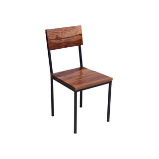 Timbergirl Seesham Wood and Metal chair-Set of 2
