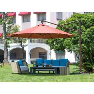 Abba Patio 11-foot Deluxe Octagon Offset Cantilever Patio Umbrella/ Outdoor Hanging Canopy with Vertical Tilt and Cross Base