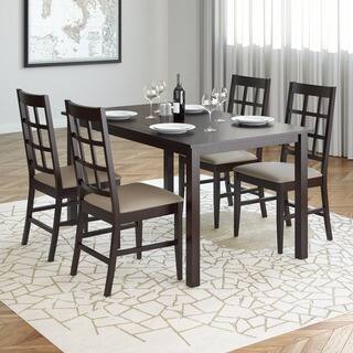 CorLiving DRG-795-Z6 Atwood 5-piece Dining Set with Taupe Stone Leatherette Seats