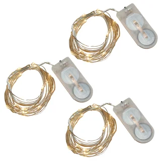 Battery Operated Waterproof Mini String Lights - Warm White (Set of 3)