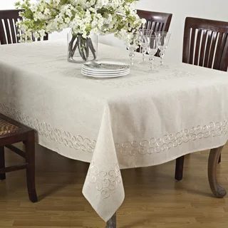 Embroidered Linen Blend Design Table Linens