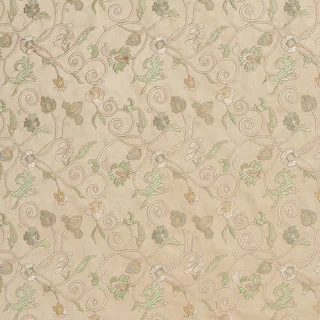 B101 Embroidered Floral Vines Ultra Durable Suede Upholstery Fabric