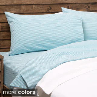 Oxford Stripe 100-percent Cotton Yarn Dyed Standard Pillowcase Set (Set of 2)