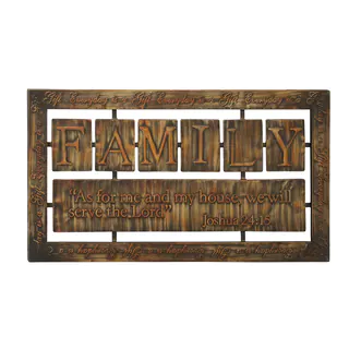 'Family' 38-inch Metal Tile Wall Plaque