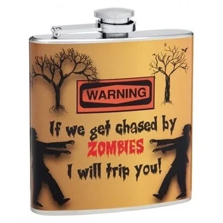 Top Shelf Flasks 6-ounce 'Chased by Zombies' Hip Flask