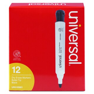 Universal Black Dry Erase Marker (Pack of 12)