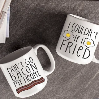 Bacon and Eggs Large Coffee Mugs (Set of 2)