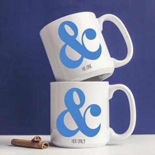 Ampersand Large Coffee Mugs (Set of 2)