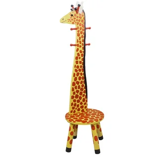 Teamson Kids- Safari Stool w/Coat Rack - Giraffe