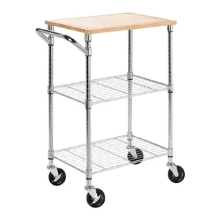 Urban Chrome 2-shelf Rolling Cart