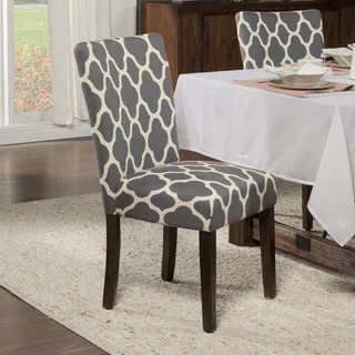 HomePop Geo Gray Parson Chairs (Set of 2)