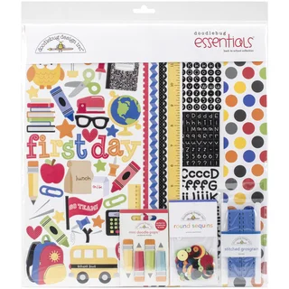 Doodlebug Essentials Page Kit 12inX12in Back To School