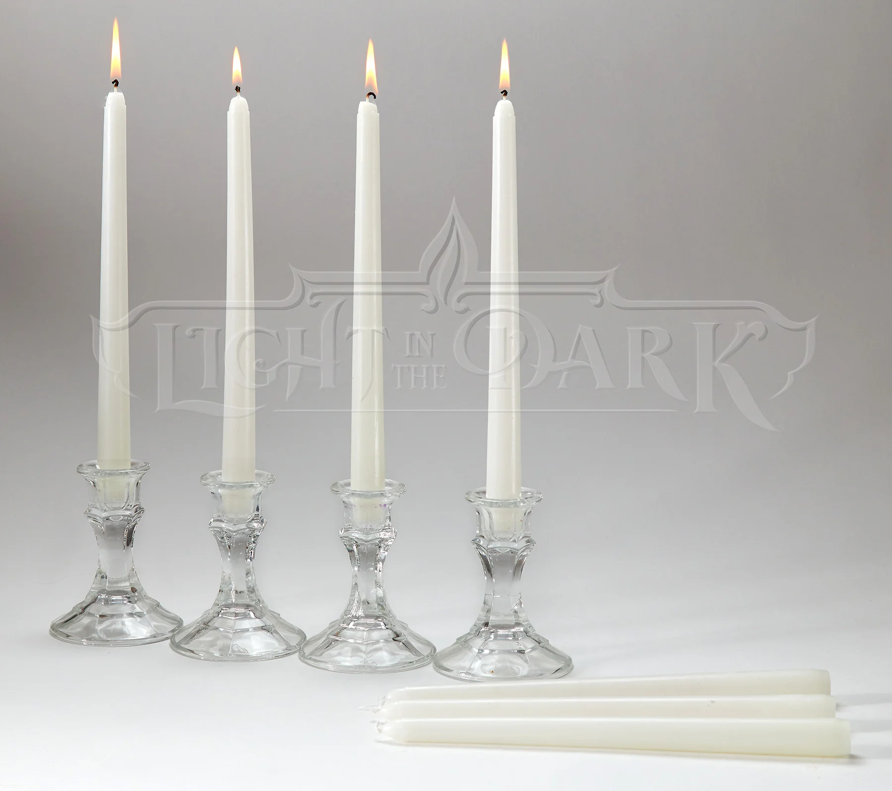 White Taper Candles with 7.5-hour Burn (Set of 14)