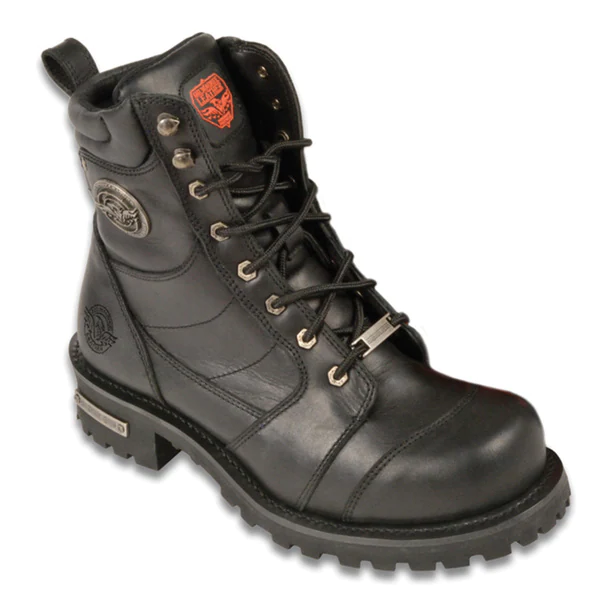 Milwaukee Men's Premium Leather Black Boots with Lacing