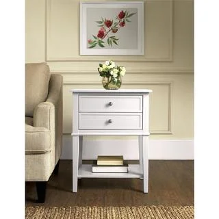 Avenue Greene Bantum Accent Table with 2 Drawers (Option: White)