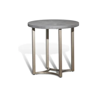Alta Round End Table w/Slate Grey Top by Michael Amini