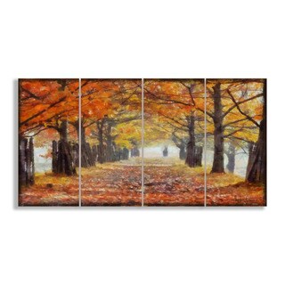 A Walk Through the Autumn Trees' 4-piece Canvas Wall Art Set