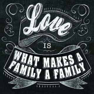 Portfolio Canvas Decor Chalkboard - What Makes A Family by IHD Studio 24x24, Ready to Hang