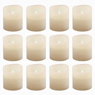 Battery Operated Warm White Flickering Votive Candles (Set of 12)