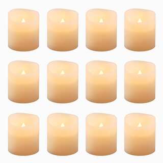 Battery Operated Flickering Amber Votive Candles (Set of 12)