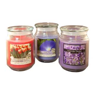 18-ounce Floral Scented Candles (Set of 3)