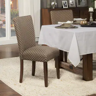 HomePop Elegance Brown & Tan Parson Chair (Set of 2)