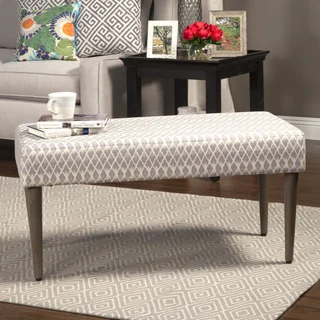 HomePop Gray Diamond Decorative Bench