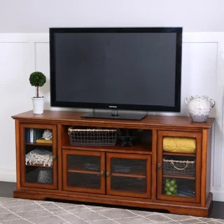 70" Rustic Brown Wood Highboy Style TV Stand