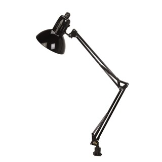 Lite Source Swing Arm Fluorescent Clamp-on Lamp, Black