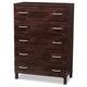 Maison Modern and Contemporary Oak Brown Finish Wood 5-Drawer Storage Chest