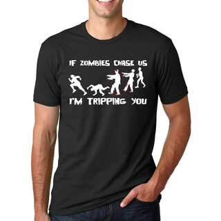 Men's If Zombies Chase Us I'm Tripping You Cotton T-shirt