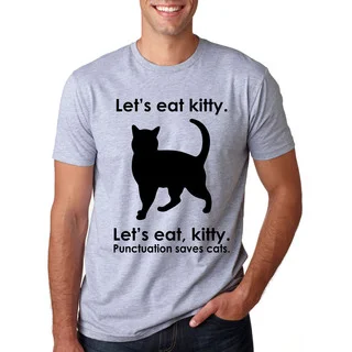 Men's Let's Eat Kitty Funny Grammar Cotton T-shirt