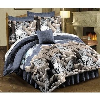 Snow Leopard 8-piece Bed in a Bag Set