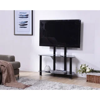 Hodedah Glass TV Stand with Mount