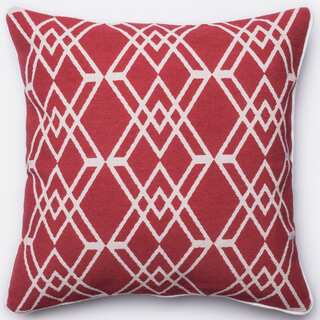 Ledbury Red/ Ivory Diamond Lattice Down Feather or Polyester Filled 22-inch Throw Pillow or Pillow Cover