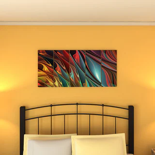 Design Art 'Leaves of Color' 60 x 28-inch 5-panel Modern Canvas Art Print