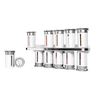 Zero Gravity Wall-Mount Magnetic Spice Rack in White