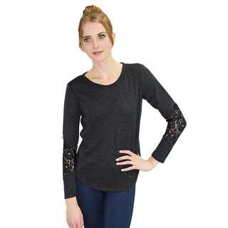 Relished Women's Jacinthe Black Lace Sleeve Top