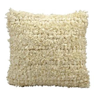 Mina Victory Lifestyle Shiny Shag and Loop Ivory Throw Pillow (20-inch x 20-inch) by Nourison