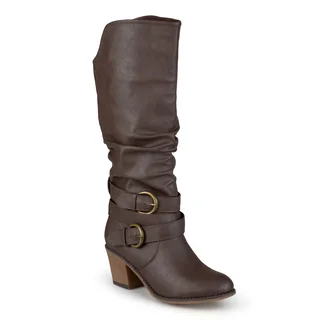 Journee Collection Women's 'Late' Buckle Slouch High Heel Boots