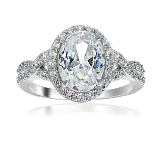 Icz Stones Sterling Silver Cubic Zirconia Bridal Style Fashion Ring