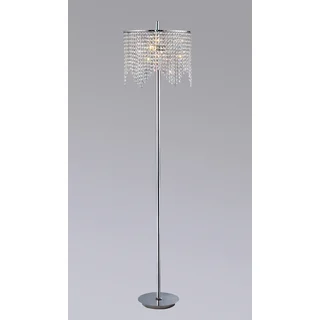 Zoe 3-light Chrome-finished 65-inch Crystal Floor Lamp