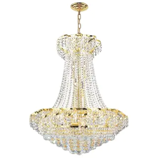 Empire Collection 15 Light Gold Finish and Clear Crystal Chandelier