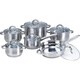Heim Concept Silver 12-piece Stainless Steel Cookware Set with Glass Lid - Thumbnail 1