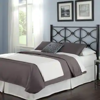 Fashion Bed Group Marlo Black Steel Headboard Panel with Squared Finial Posts