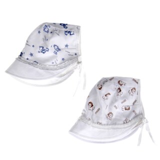 Crummy Bunny Boys' Brown and Blue Sun Hat (Set of 2)