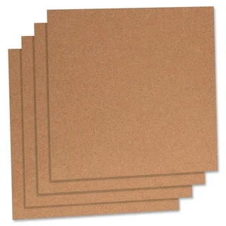 Lorell 12" x 12" Natural Cork Panels - Pack of 4