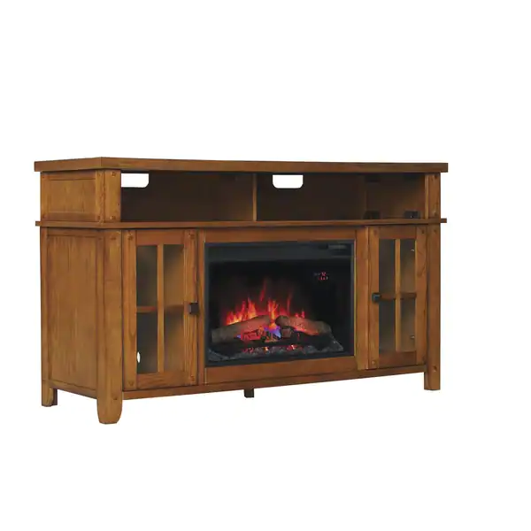 New Dakota 26-inch Indoor Classic Flame Electric Fireplace Media Mantel in Carmel Oak. Opens flyout.