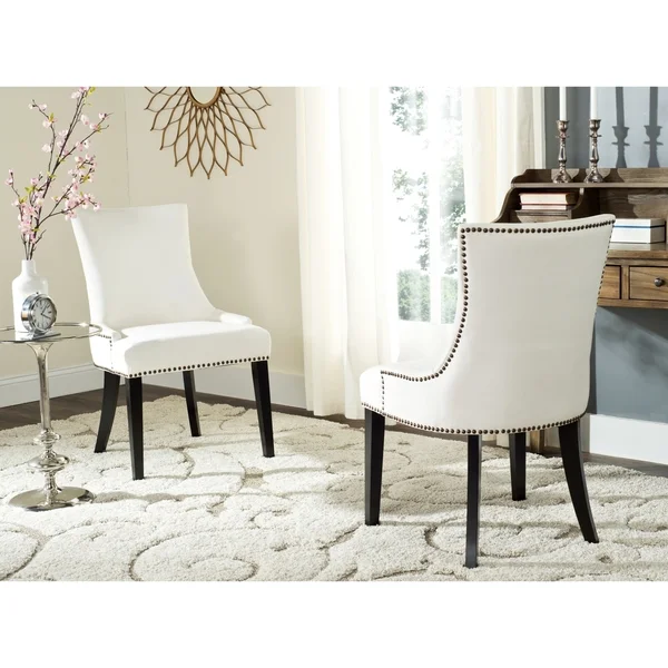 SAFAVIEH Dining Lester White Dining Chairs (Set of 2) - 22" x 24.8" x 36.4"
